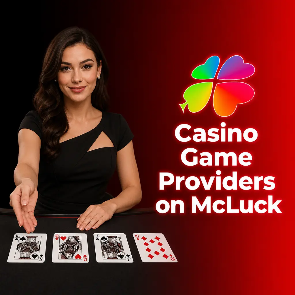 McLuck casino lobby showing seven certified game providers offering slots, crash games, and live dealer tables
