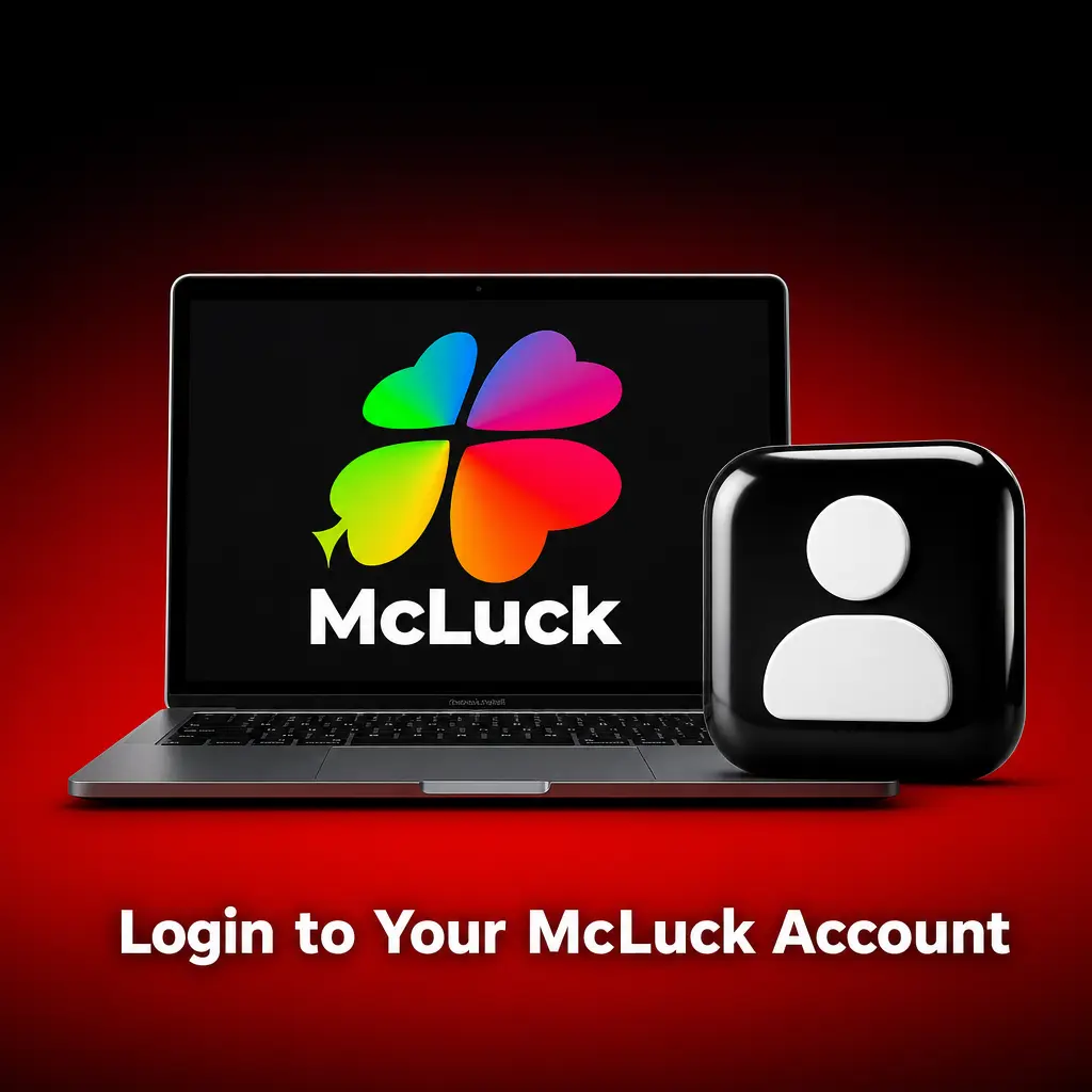 McLuck login page showing email and password fields to access account balance and game lobby