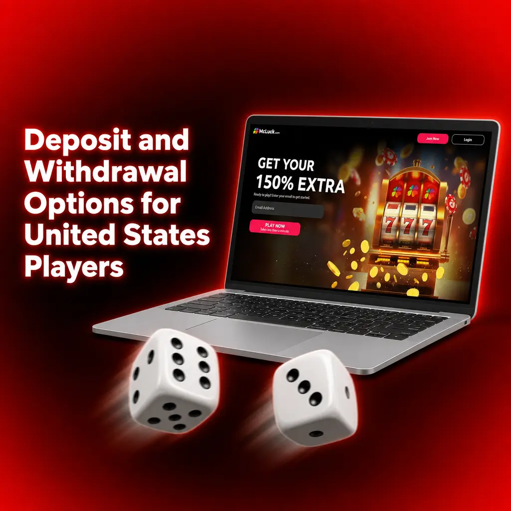 McLuck deposit and withdrawal options for US players: Visa, Mastercard, Apple Pay, and Google Pay payment methods.