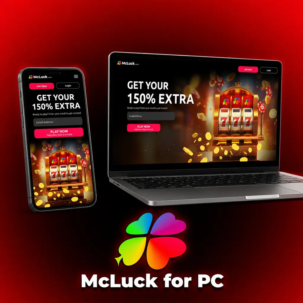 McLuck for PC: install the web app via Chrome or Edge to launch the casino lobby from a desktop icon, no download needed.